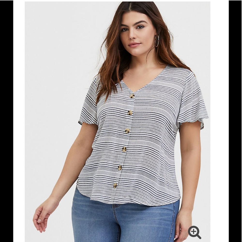 Torrid stripe button blouse